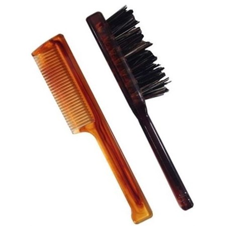 set pettine e spazzola barba e baffi