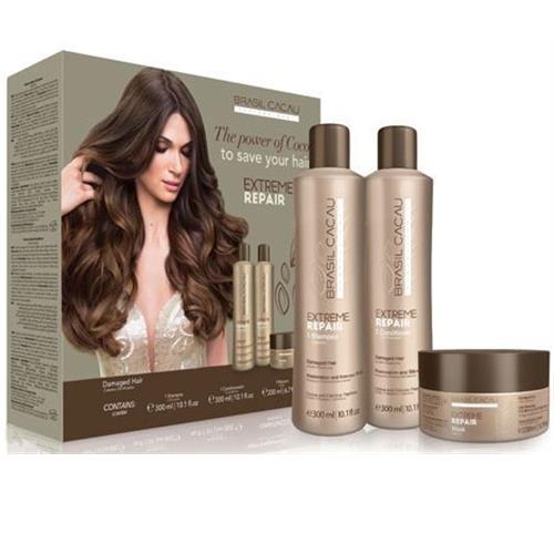 Brasil Cacau Brasil Cacau Extreme Repair Kit Shampoo 300ml + Conditioner 300ml + Mask 200ml