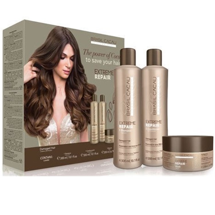 Brasil Cacau Brasil Cacau Extreme Repair Kit Shampoo 300ml + Conditioner 300ml + Mask 200ml