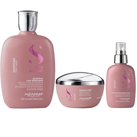 Kit Semi Di Lino Moisture Shampoo + Maschera + Detangling Fluid