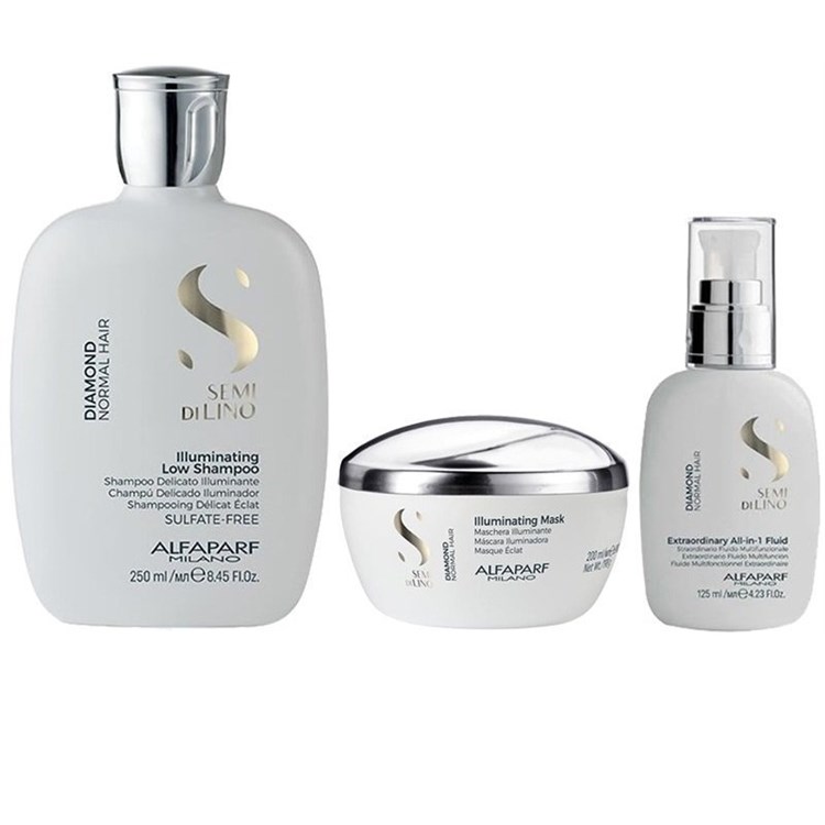 Alfaparf Alfaparf Kit Semi Di Lino Diamond Shampoo + Maschera + Extraordinary All In 1 Fluid