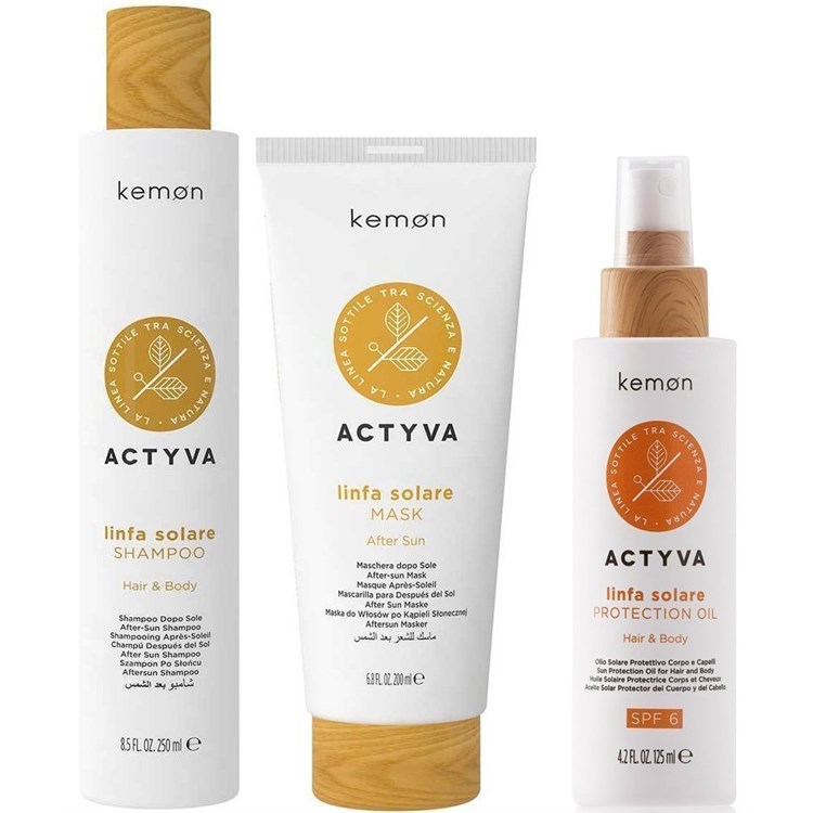 Kemon Actyva Kemon Actyva Kit Linfa Solare Shampoo + Mask + Protection Oil Hair e Body SPF 6