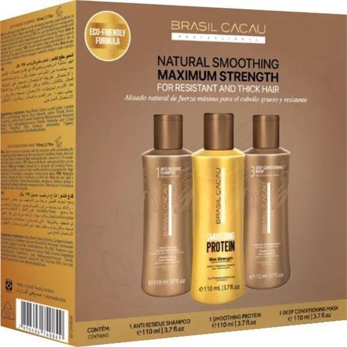 Brasil Cacau Brasil Cacau Smoothing Protein Kit Shampoo + Treatment + Mask 3x110ml