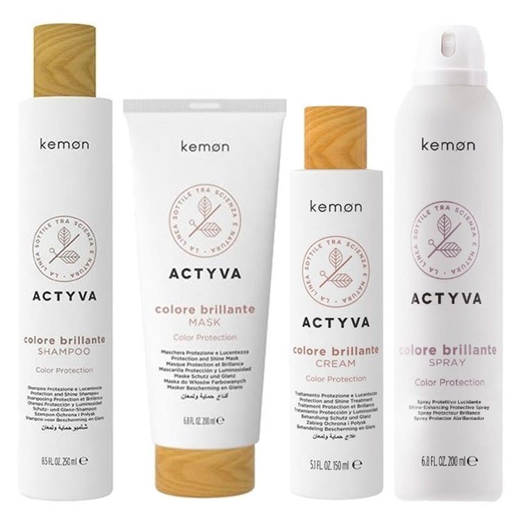 Kemon Actyva Kemon Actyva Kit Colore Brillante Shampoo 250ml + Mask 200ml + Cream 150ml + Spray 200ml