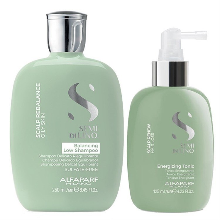 Alfaparf Alfaparf Kit Semi Di Lino Scalp Rebalance Balancing Low Shampoo + Scalp Relief Energizing Tonic