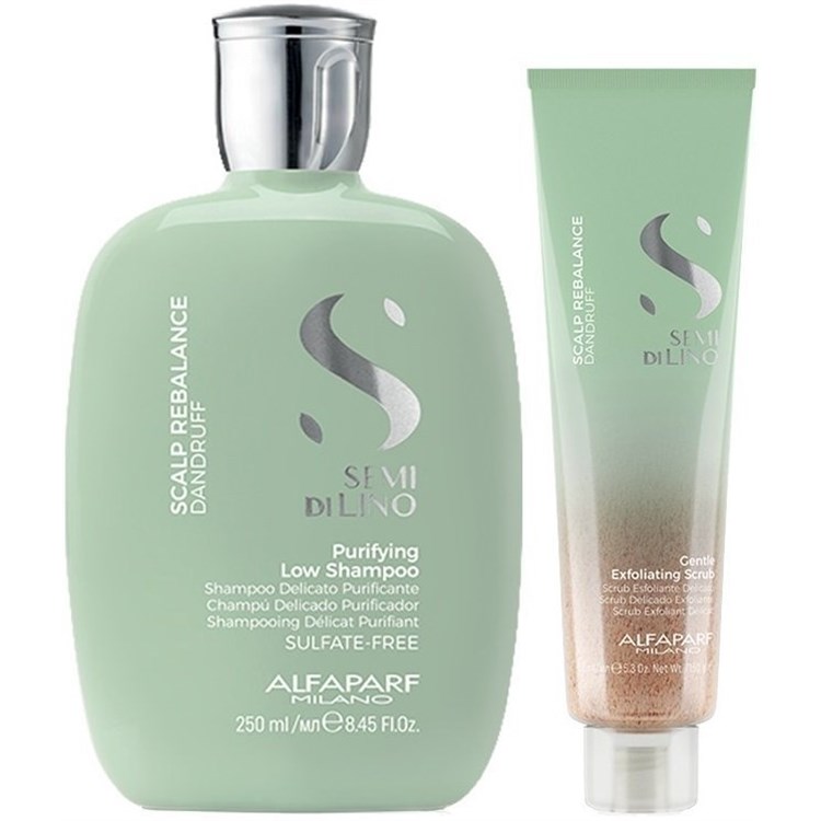 Alfaparf Alfaparf Kit Semi Di Lino Scalp Rebalance Purifying Low Shampoo + Scalp Rebalance Gentle Exfoliating Scrub