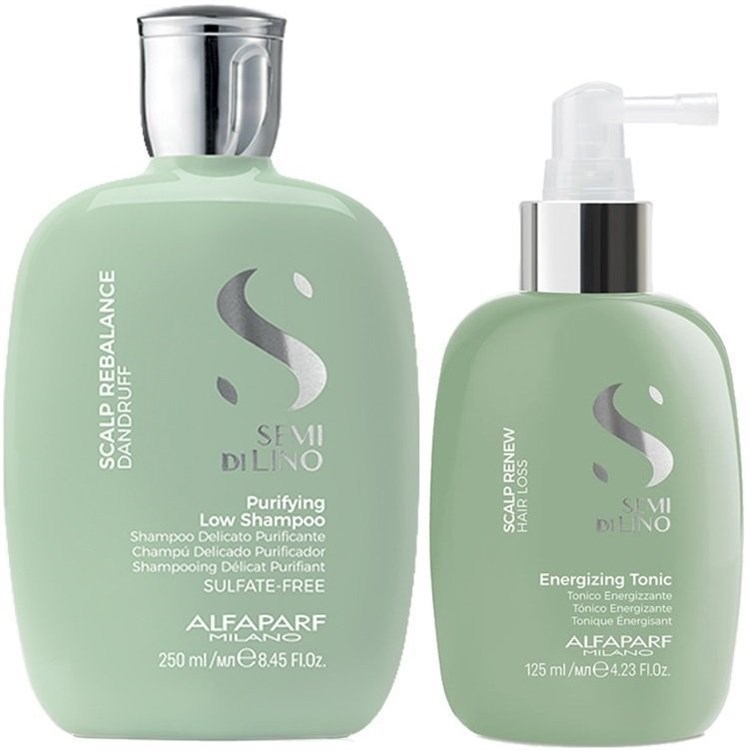 Alfaparf Alfaparf Kit Semi Di Lino Scalp Rebalance Purifying Low Shampoo + Scalp Renew Energizing Tonic