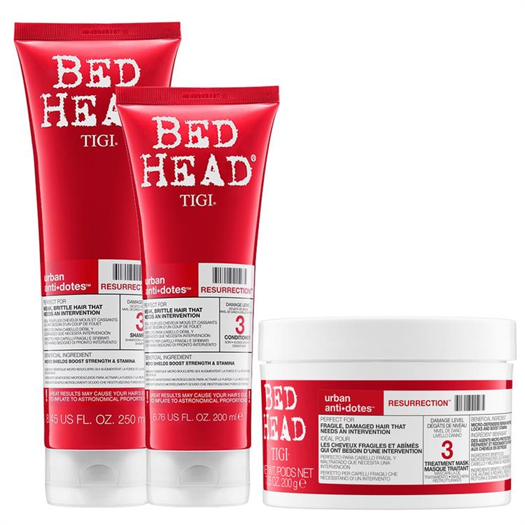 Tigi Tigi Kit Bed Head Resurrection Shampoo 250ml + Conditioner 200ml + Mask 200ml