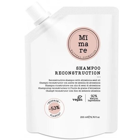 mimare shampoo reconstruction 200ml shampoo ristrutturante per capelli danneggiati