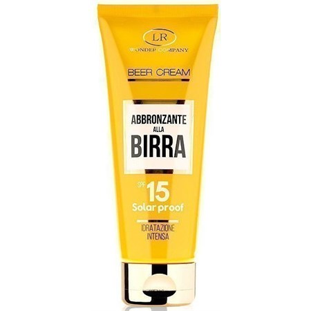 lr wonder company beer cream abbronzante alla birra protezione 15 100ml