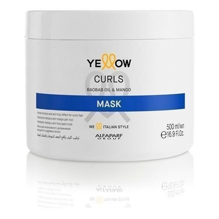 Alfaparf Yellow Alfaparf Yellow Curl Mask 500ml - Maschera anti-crespo per ricci