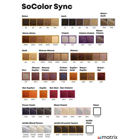 MATRIX SoColor Sync 90ml TUTTE LE TONALITA' in Capelli