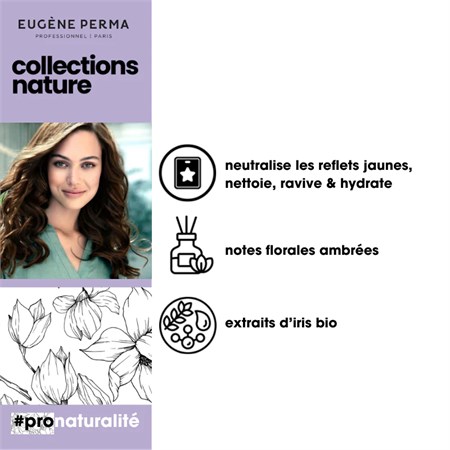 Eugène Perma Collections Nature Shampoo Argent à l'Iris 1000ml - Shampoo Anti Giallo in Capelli
