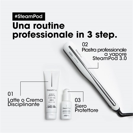 L'Oreal Steampod Milk 150ml - latte lisciante rimpolpante per capelli fini in Capelli