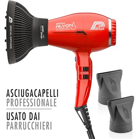 Parlux Asciugacapelli Alyon Rosso + MagicSense Limited Edition in Accessori