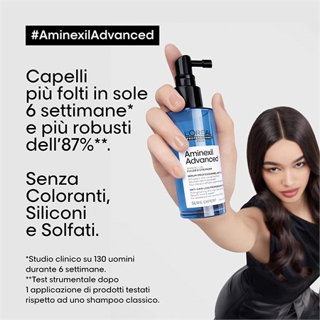 L'Oreal Aminexil Advanced Siero Fuller & Stronger - Siero rinforzante anti-caduta 90ml in Capelli