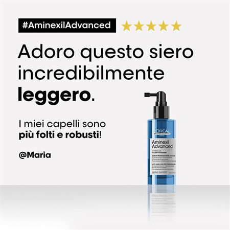 L'Oreal Aminexil Advanced Siero Fuller & Stronger - Siero rinforzante anti-caduta 90ml in Capelli