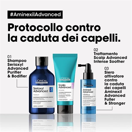 L'Oreal Aminexil Advanced Siero Fuller & Stronger - Siero rinforzante anti-caduta 90ml in Capelli