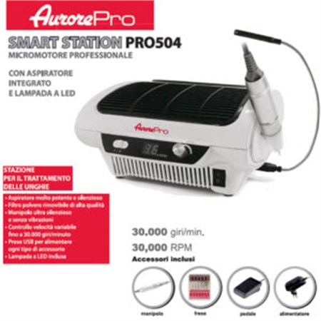 Aurore Fresa per Unghie con Aspiratore Pro 504 30.000 rpm in Estetica