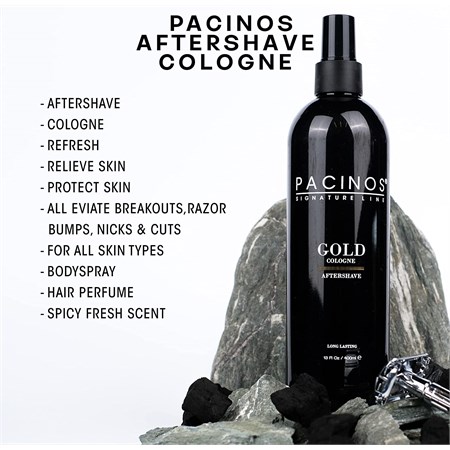 Pacinos Aftershave Cologne Gold 400ml - Agrumi e Spezie in Barber Shop