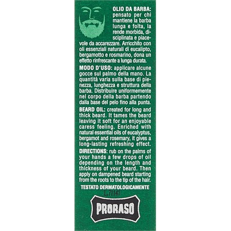 PRORASO Olio Cura Barba Rinfrescante 30ml in Barber Shop