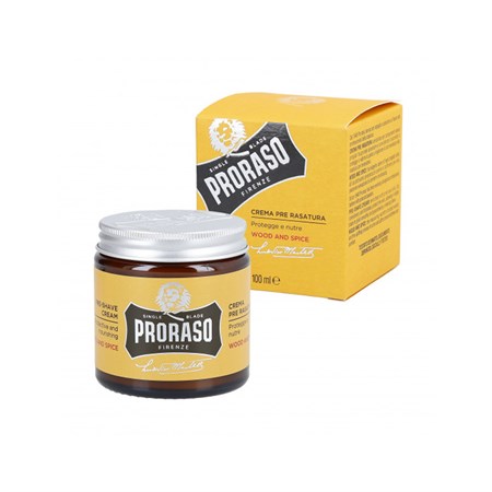 PRORASO Crema Pre Rasatura Wood And Spice Protegge e Nutre 300ml in Barber Shop