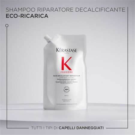 Kerastase Premiere Bain Decalcifiant Shampoo Riparatore per Capelli Danneggiati Ricarica 500 ml in Capelli