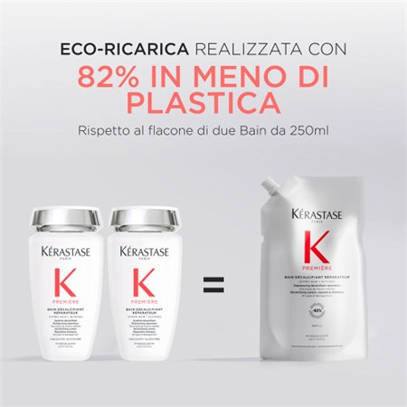 Kerastase Premiere Bain Decalcifiant Shampoo Riparatore per Capelli Danneggiati Ricarica 500 ml in Capelli