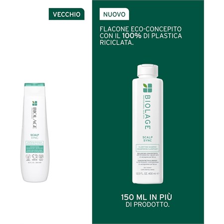 MATRIX Biolage Scalp Sync Clarifying Shampoo per Cute Grassa 400ml in Capelli