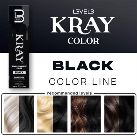 LV3 Kray Color Semi Permanent Color 100ml Black in Barber Shop