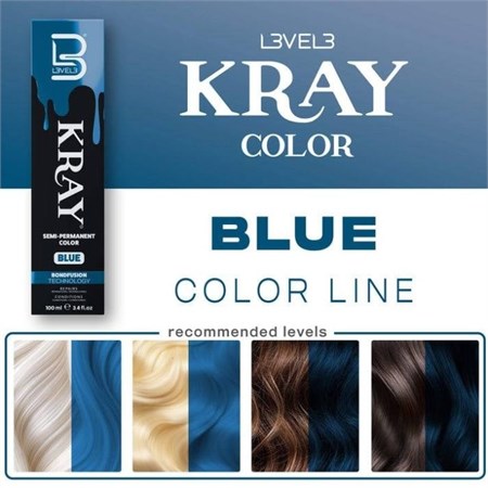 LV3 Kray Color Semi Permanent Color 100ml Blue in Barber Shop