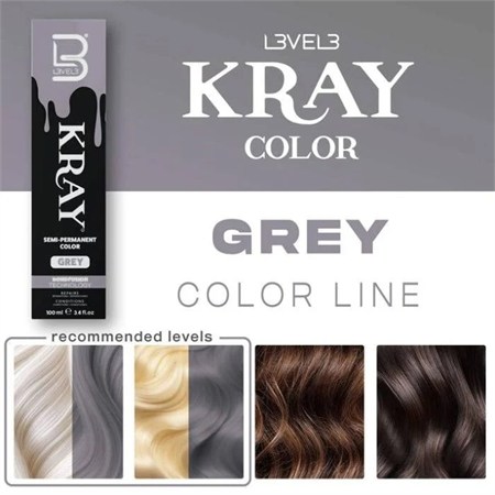 LV3 Kray Color Semi Permanent Color 100ml Grey in Barber Shop