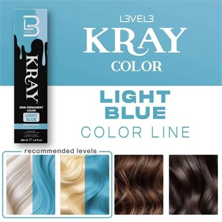 LV3 Kray Color Semi Permanent Color 100ml Light Blue in Barber Shop