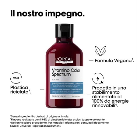 L'Oreal Vitamino Color Spectrum Shampoo Blue Neutralizza Riflessi Caldi 300ml in Capelli