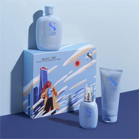 Alfaparf Alfaparf Milano Semi di Lino Holiday Set Density Shampoo + Conditioner + Thickening Cream in Kit