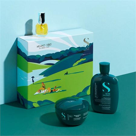 Alfaparf Alfaparf Milano Semi di Lino Holiday Set Reparative Shampoo + Maschera + Cristalli Liquidi in Kit