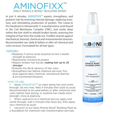 reBond reBond Aminofixx Daily Miracle Bond Building Spray Leave-In Pro Treatment118ml Spray Senza Risciacquo Ricostruttore Ristrutturante Capelli Danneggiati in Capelli