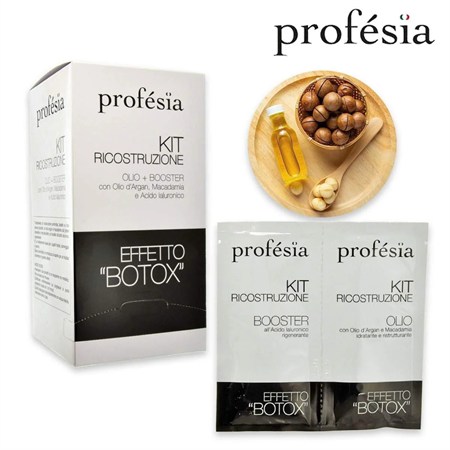 Profesia Kit Ricostruzione Effetto Botox Olio + Booster 12 ml x 2 Bustine in Capelli