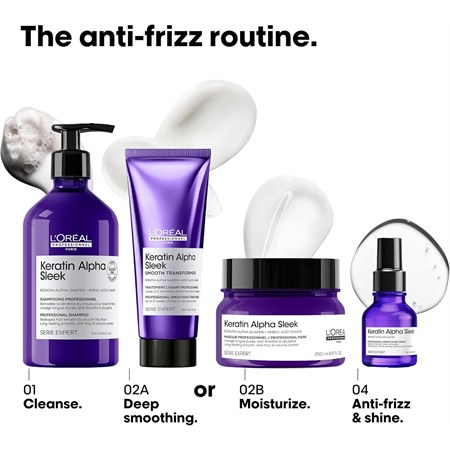 L'Oreal Keratin Alpha Sleek Mask - Maschera Anticrespo 250ml in Capelli