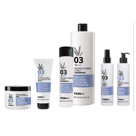 Puring Kit Rehab Restructuring Curly Shampoo 03 300ml + Mask 250ml + Gel 200ml in Kit