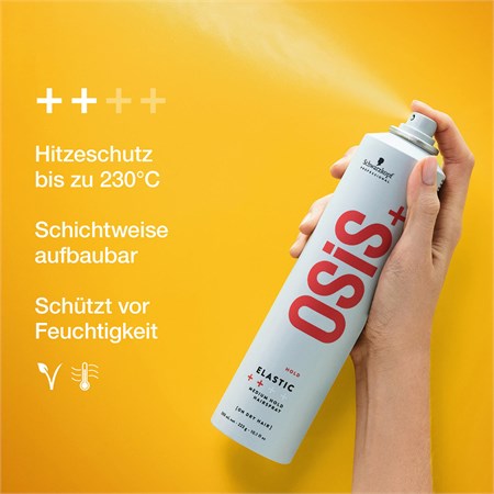 SCHWARZKOPF Osis+ Hold Fixation Elastic Medium Hold Hairspray 500ml in Capelli