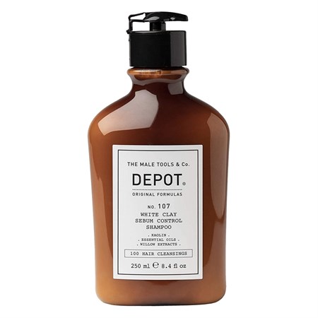 Depot 107 White Clay Sebum Control Shampoo 250ml in Barber Shop