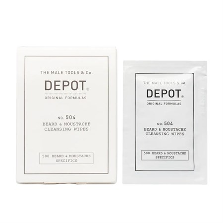 Depot 504 Beard & Moustache Cleansing Wipes 12x Salviette in Barber Shop