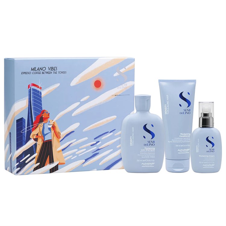 Alfaparf Alfaparf Alfaparf Milano Semi di Lino Holiday Set Density Shampoo + Conditioner + Thickening Cream