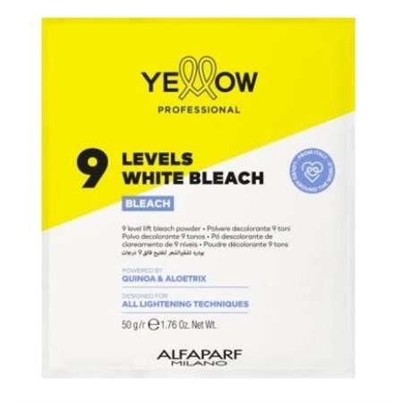 alfaparf yellow bleach 9 levels of lift 50g polvere decolorante schiaritura fino a 9 toni
