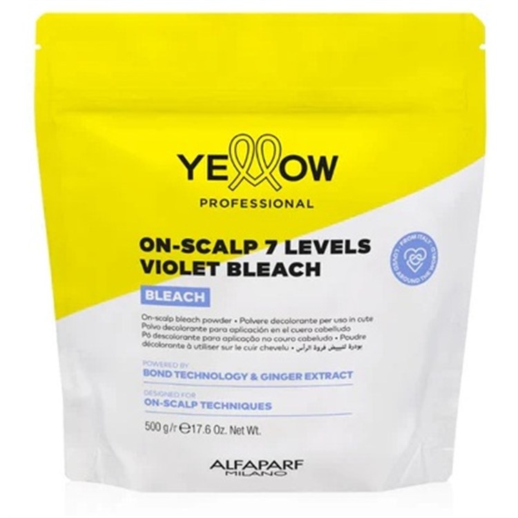 Alfaparf Yellow Alfaparf Yellow Yellow On-Scalp 7 Levels Violet Bleach 500g - Polvere Decolorante Per Uso In Cute
