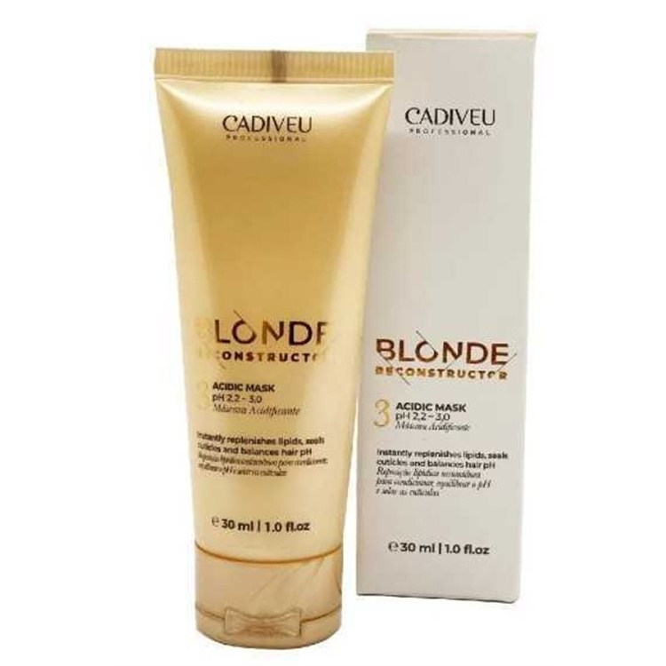 Cadiveu Cadiveu Blonde Reconstructor Acidic Mask pH 2,2 - 3,0 N.3 30ml Maschera Acidificante Capelli Biondi