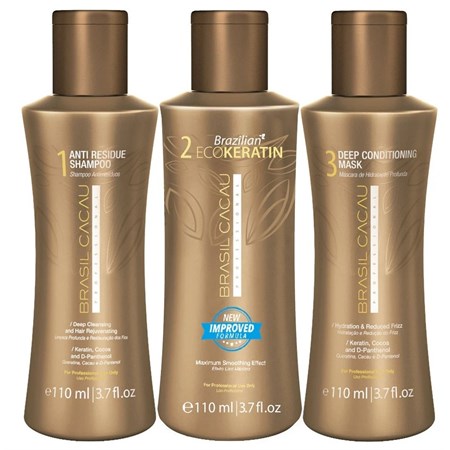 brasil cacau ecokeratin kit shampoo treatment mask 3 x 110ml
