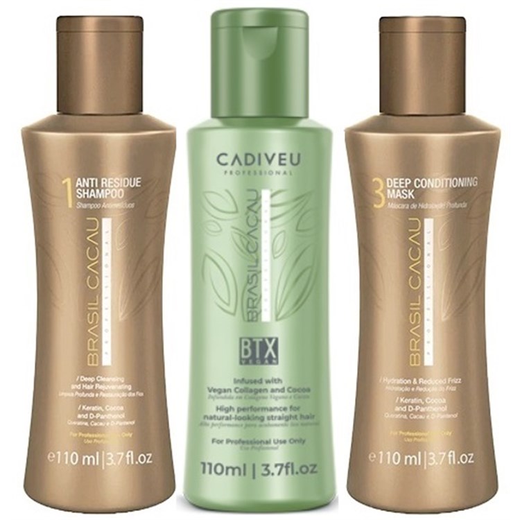 Brasil Cacau Brasil Cacau BTX Vegan Liscio Assoluto - BTX Vegan Kit Shampoo + Treatment + Mask 3x110ml