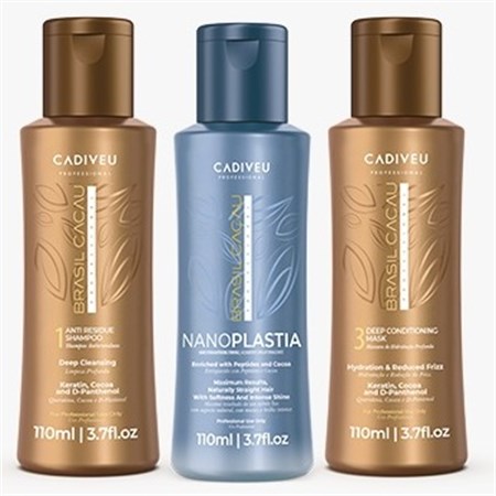 cadiveu nanoplastia effetto liscio supremo kit shampoo treatment mask 3x110ml